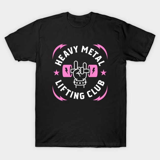 Heavy Metal Lifting Club (Pink) T-Shirt by brogressproject